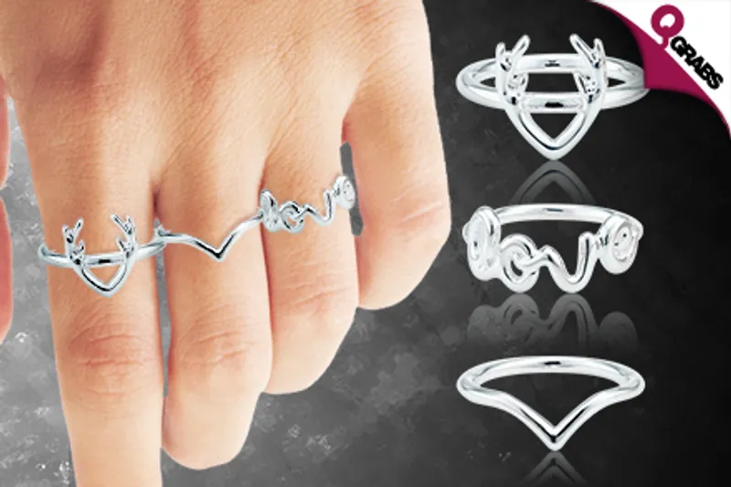 For QR89, Get a Contemporary Look with a Collection of 3 Stylish Rings in Fun Designs - Available in Gold or Silver Finishes! (QR310 Value)
